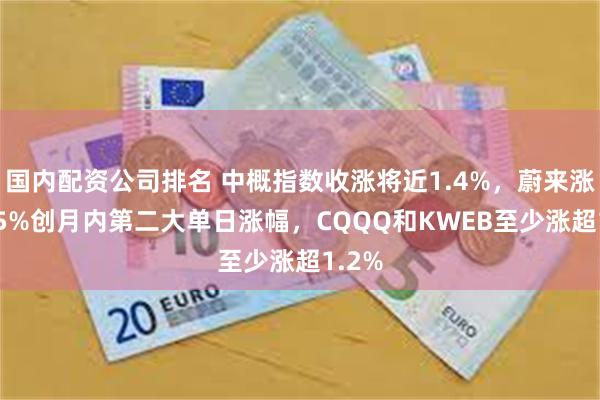 国内配资公司排名 中概指数收涨将近1.4%，蔚来涨超9.5%创月内第二大单日涨幅，CQQQ和KWEB至少涨超1.2%