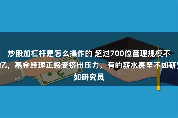 炒股加杠杆是怎么操作的 超过700位管理规模不足2亿，基金经理正感受挤出压力，有的薪水甚至不如研究员