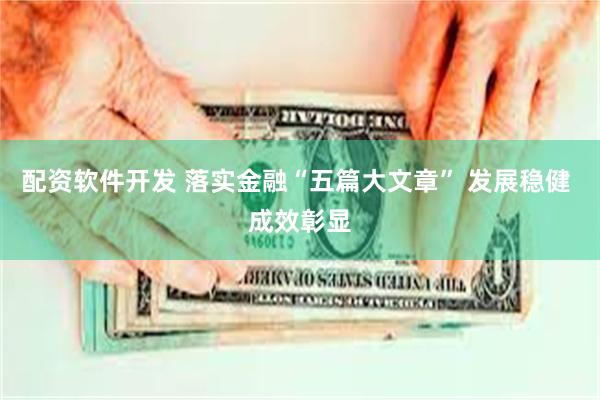 配资软件开发 落实金融“五篇大文章” 发展稳健 成效彰显
